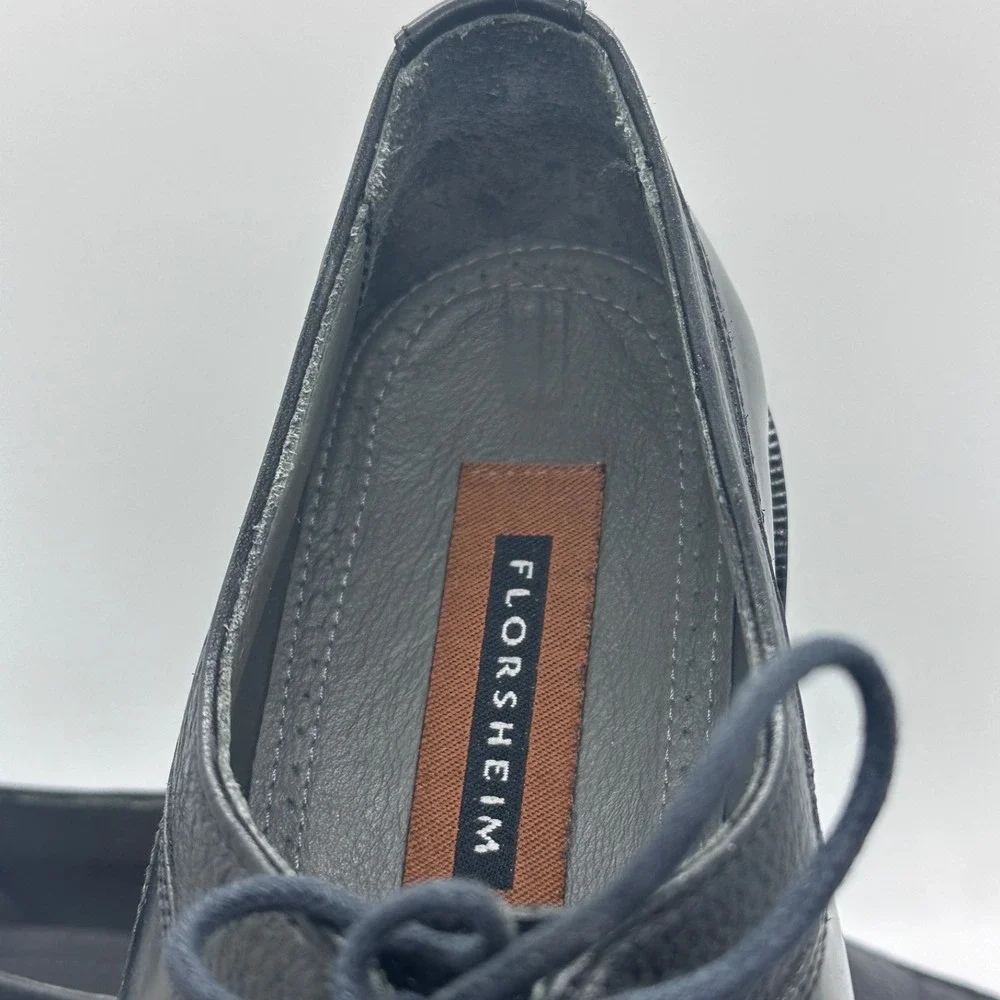 Men's‎ Florsheim Black Leather Lace Up Dress Shoes 18148-01 Size 10 D